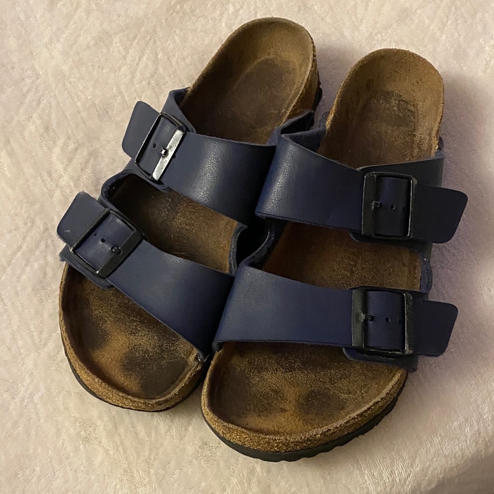 Birkenstock leather Navy Double Strap Sandals